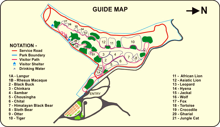 Sajjangarh Biological Park Map